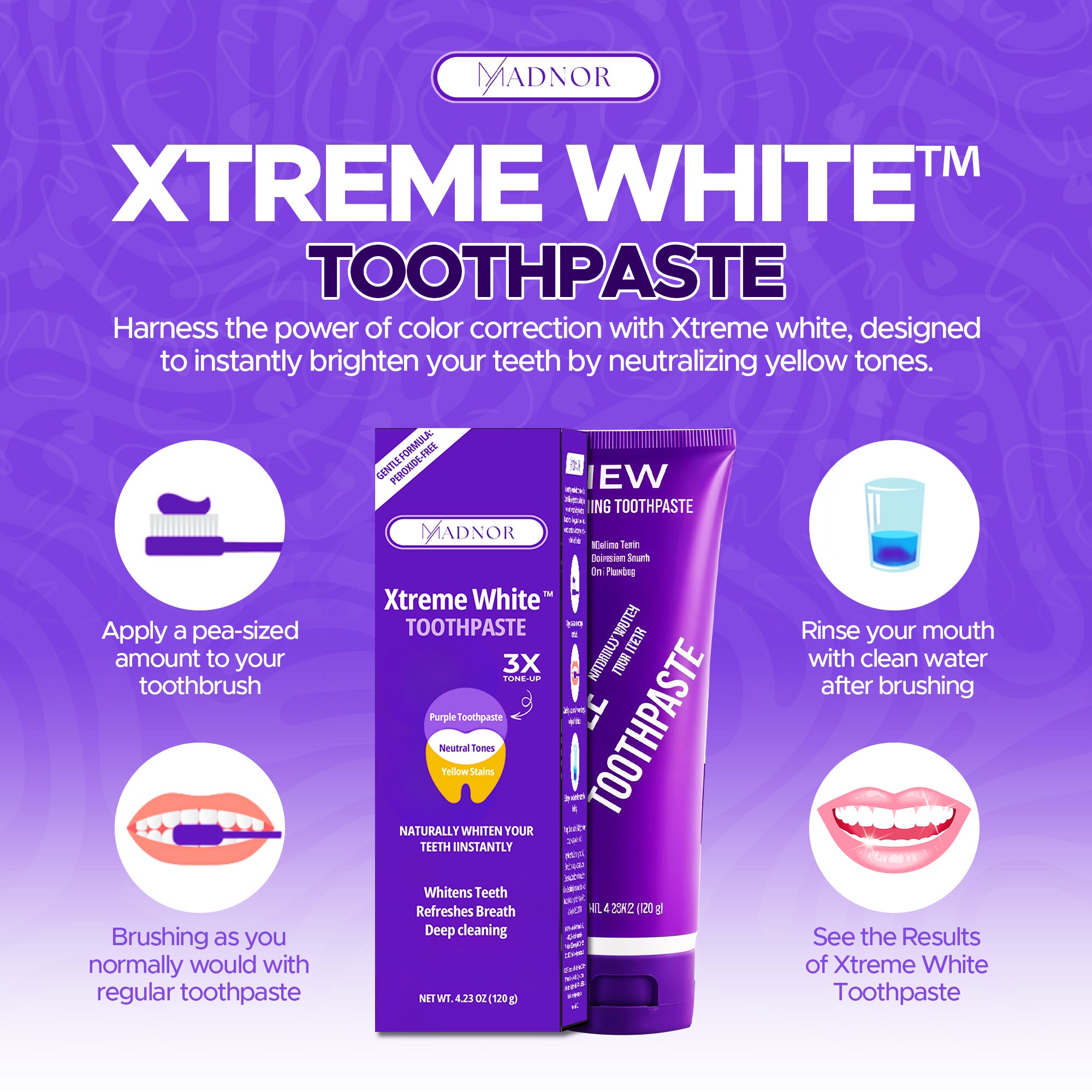 Xtrem White Whitening Toothpaste urple by Madnor